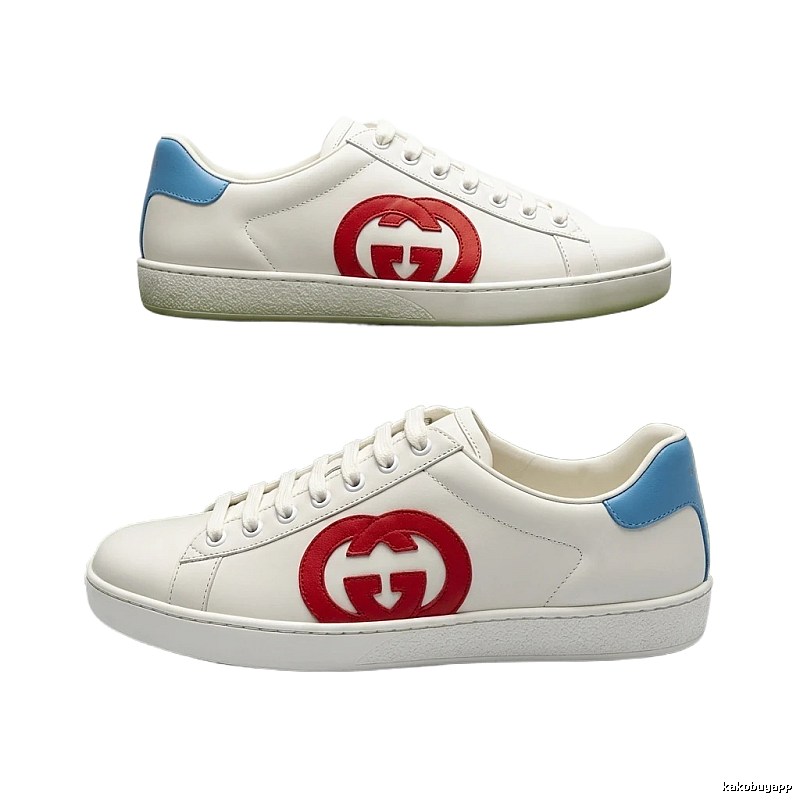 Gucci retro-style white, red and blue sneakers