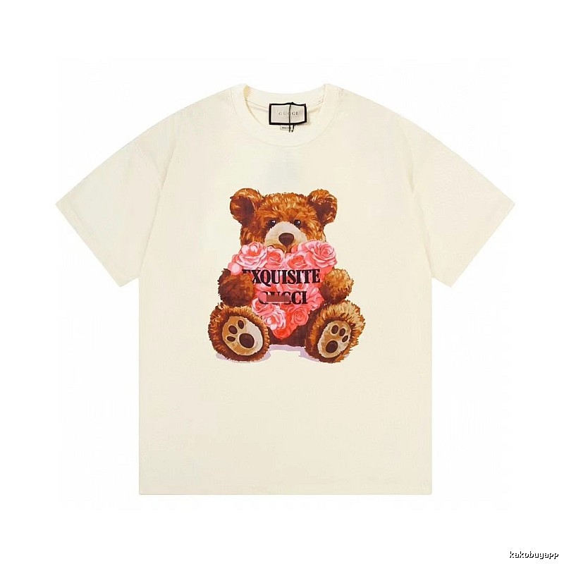 Gucci Teddy Bear Print Casual Off-white T-shirt
