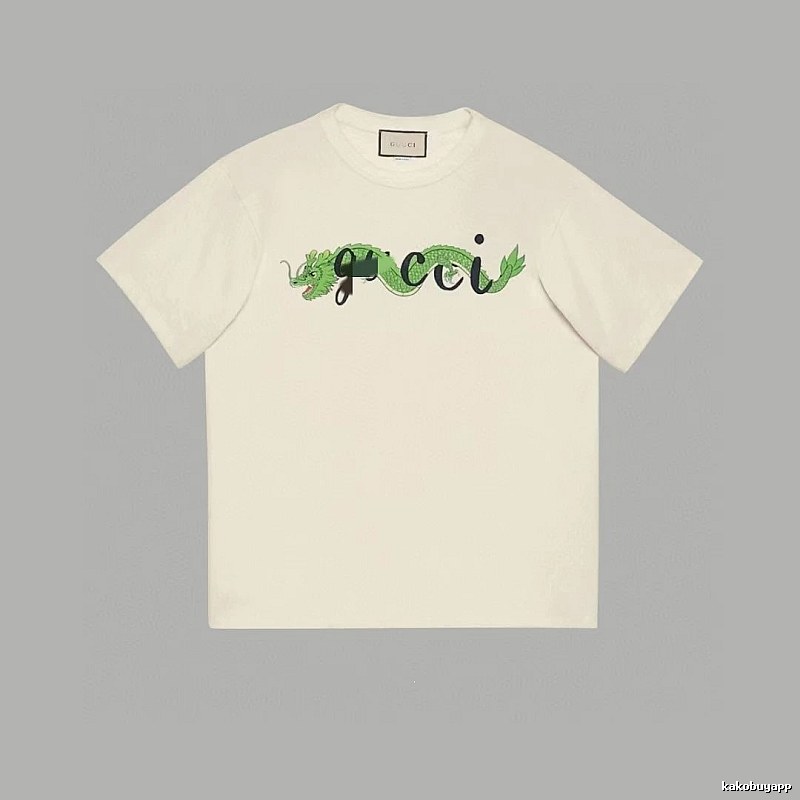 Gucci Year of the Dragon Collection Vintage Style Off-White Short Sleeve T-Shirt