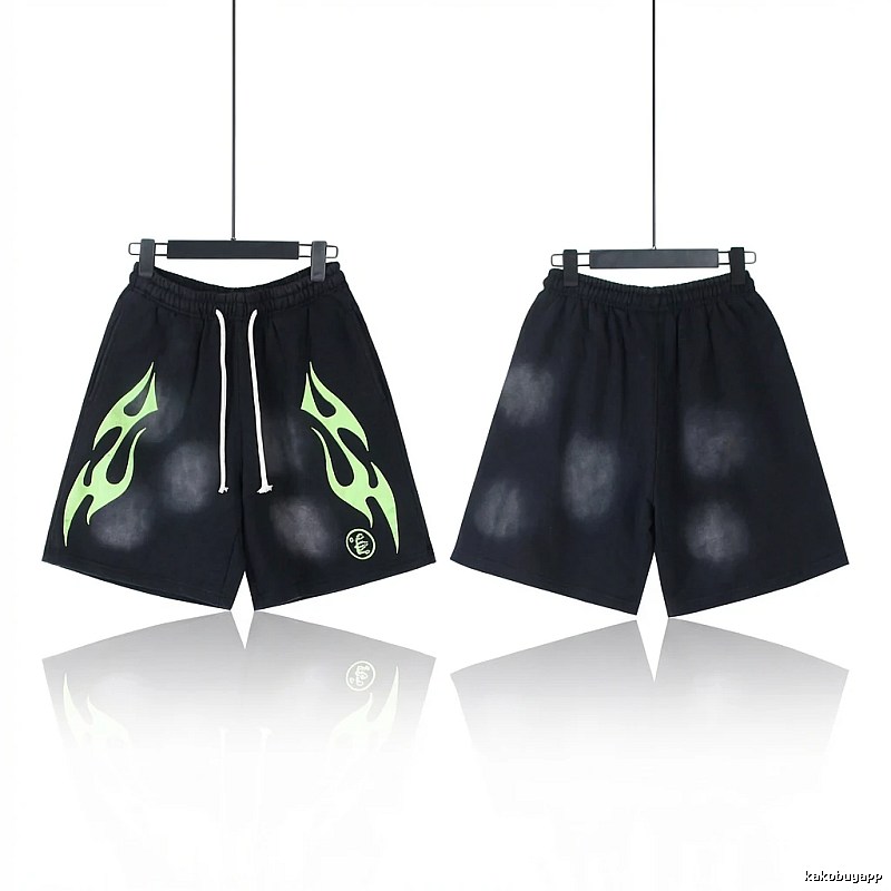 Hellstar Flame Wind Black Shorts