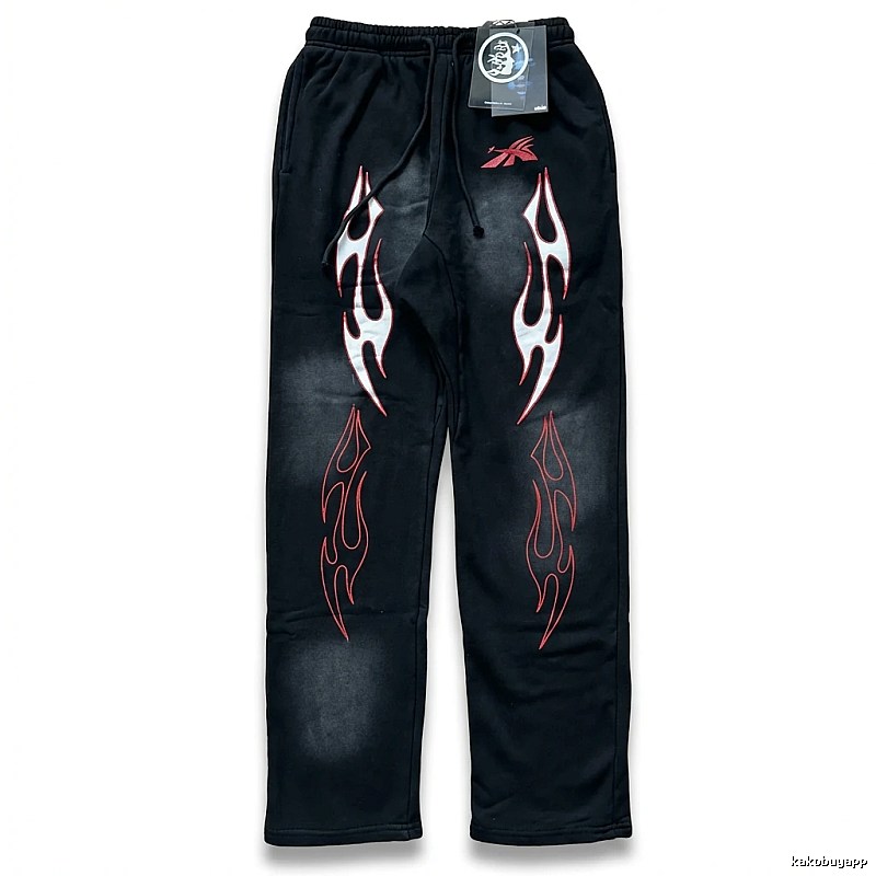 Hellstar Flame Wind Black Sweatpants
