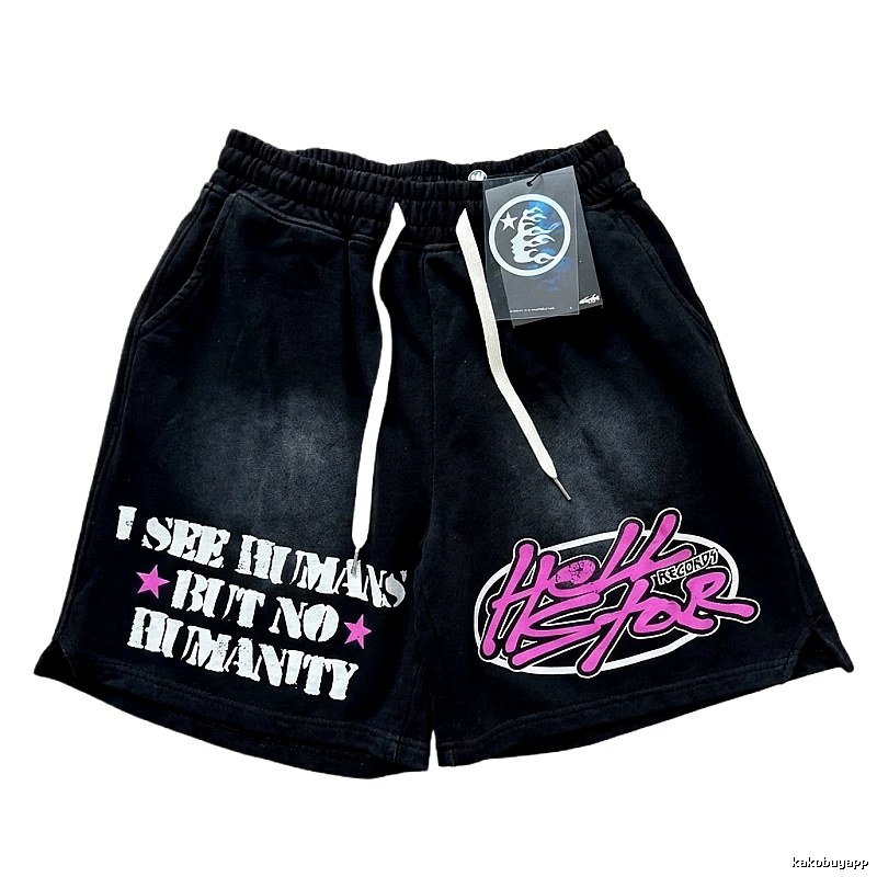 Hellstar graffiti-style black shorts