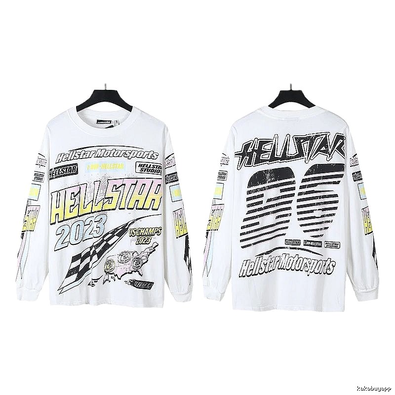 Hellstar Racing Style White Sweatshirt