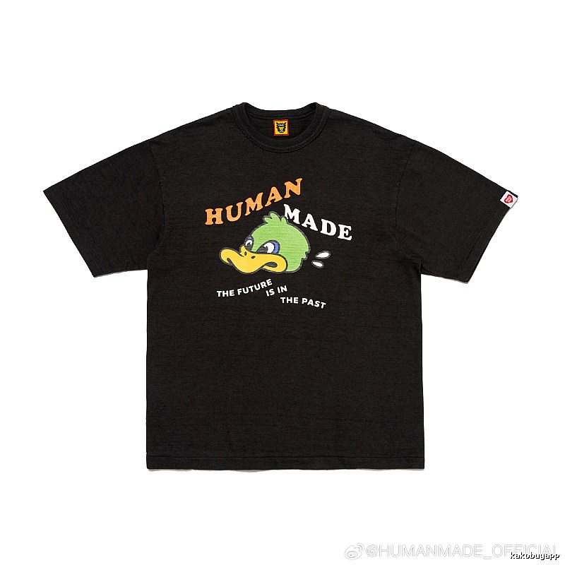 HUMAN MADE Green Duck Print Vintage Black T-Shirt