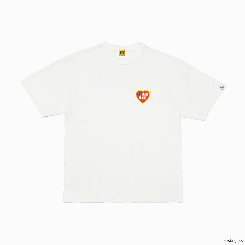 HUMAN MADE Heart Print Japanese Streetwear White T-Shirt