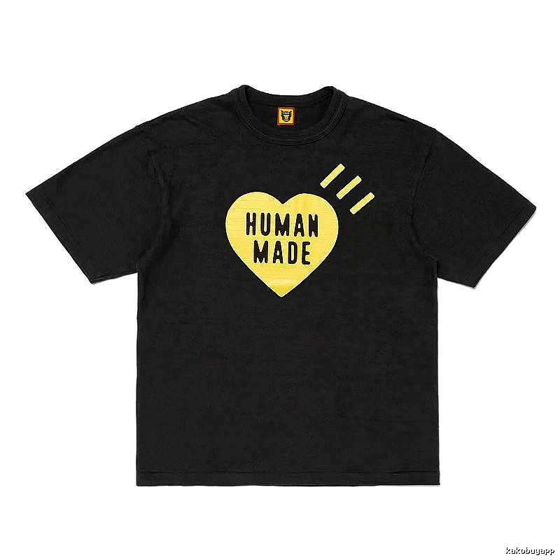 Human Made Lightweight Heart logo T-shirt Black Green Human for Trend Styling