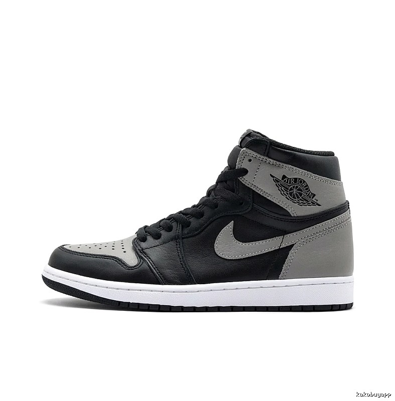 Jordan AJ1 High-Top Black and Grey Athletic Shoes