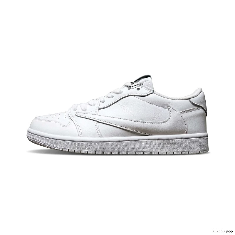 Jordan AJ1 simple white canvas shoes