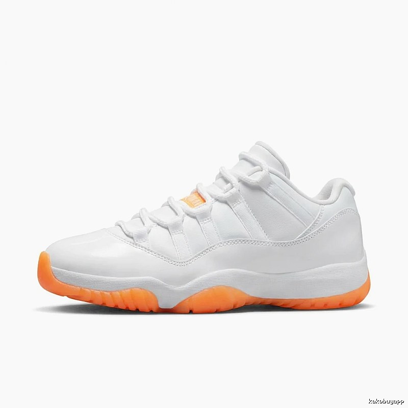 Jordan AJ11 Trendy White-Orange Sneakers