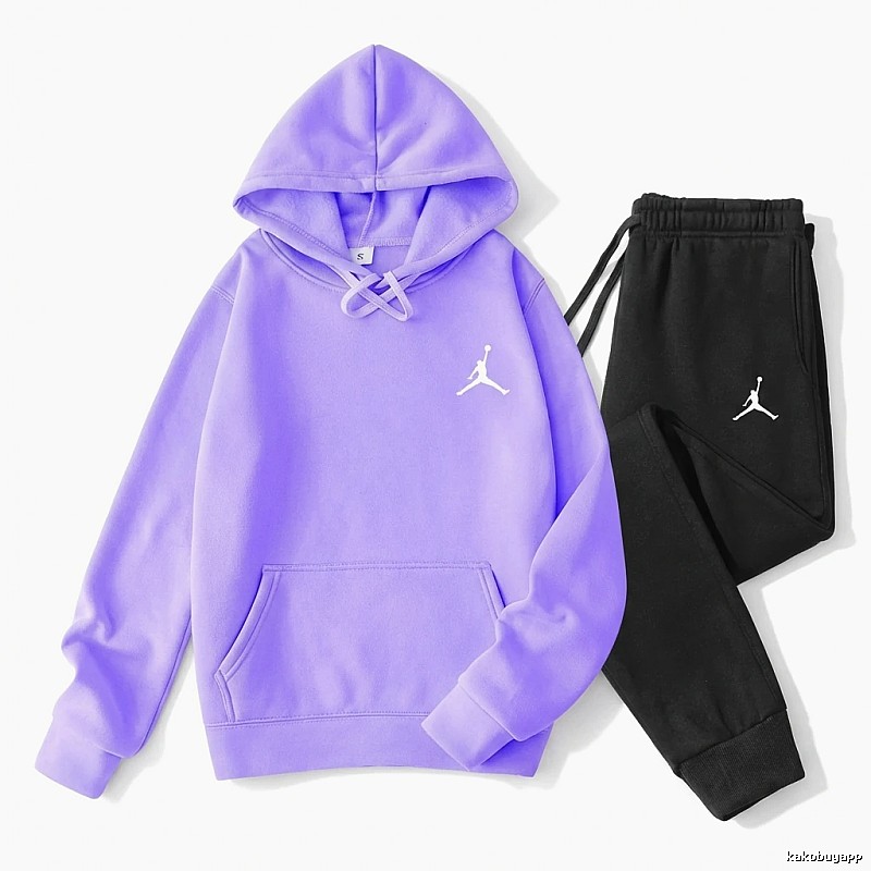 Jordan sports style purple and black suit
