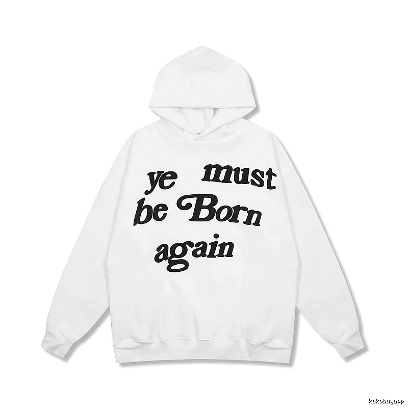 Kanye's religious-style white hoodie.