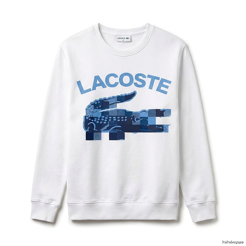 Lacoste Blue and White Contrast Fashion Sweatshirt