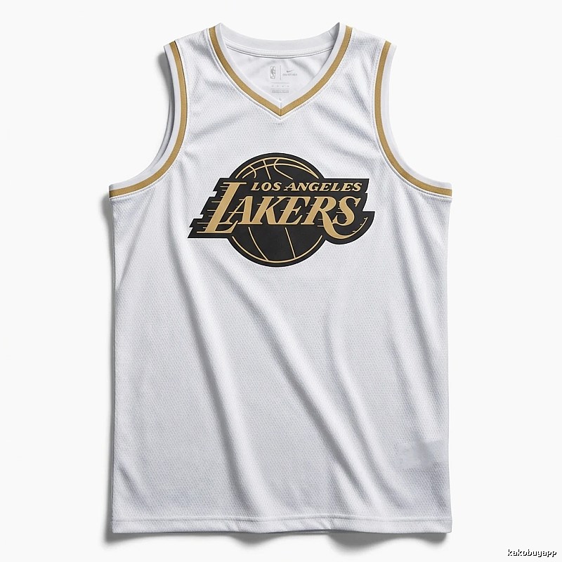 LBJ Lakers white basketball uniform