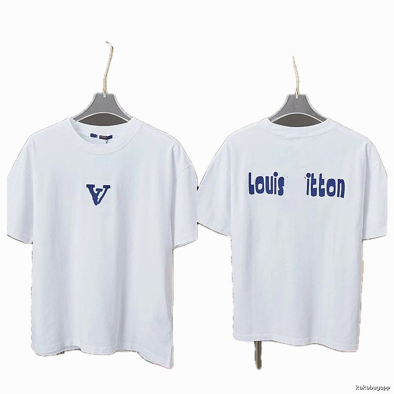 Louis Vuitton Embroidered Trendy Style White Short-sleeve T-shirt