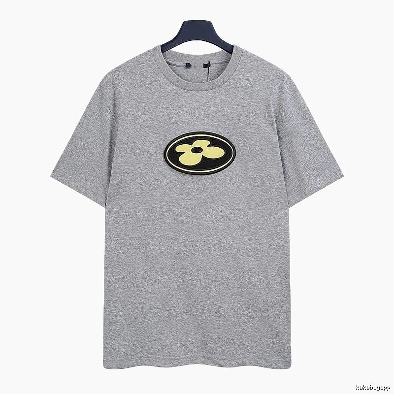 Louis Vuitton Floral Trend Style Grey Short-sleeve T-shirt
