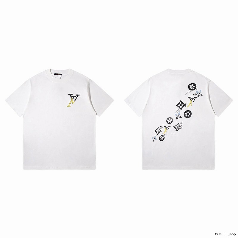 Louis Vuitton Monogram Trendy Style White T-Shirt
