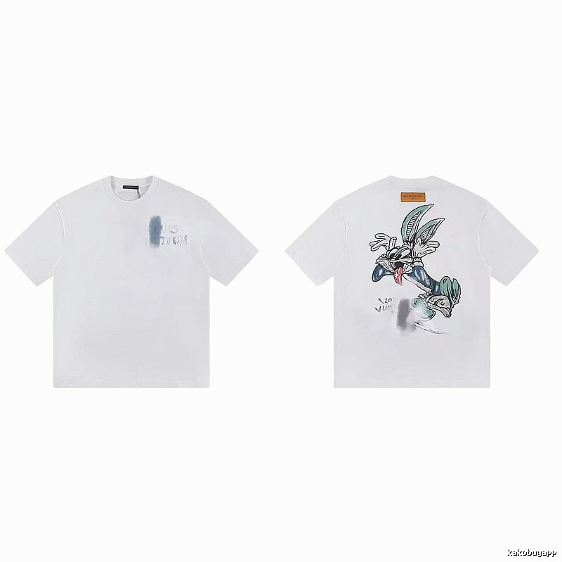 Louis Vuitton Trendy & Cool Cartoon Graffiti White T-Shirt