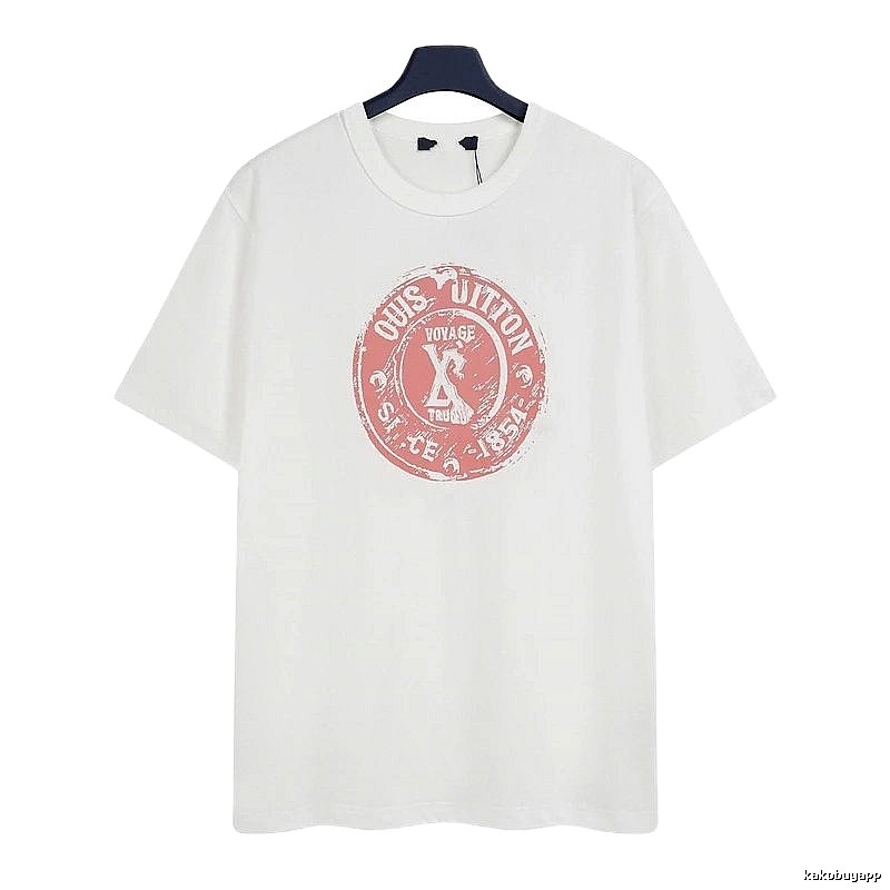 Louis Vuitton Vintage-style White T-Shirt with Stamp