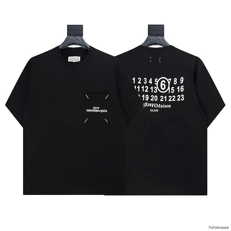 Maison Margiela MM6 Digital Streetwear Black Short Sleeve T-shirt