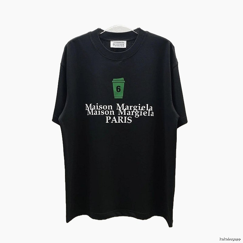Maison Margiela No.6 Printed Street Style Black T-Shirt