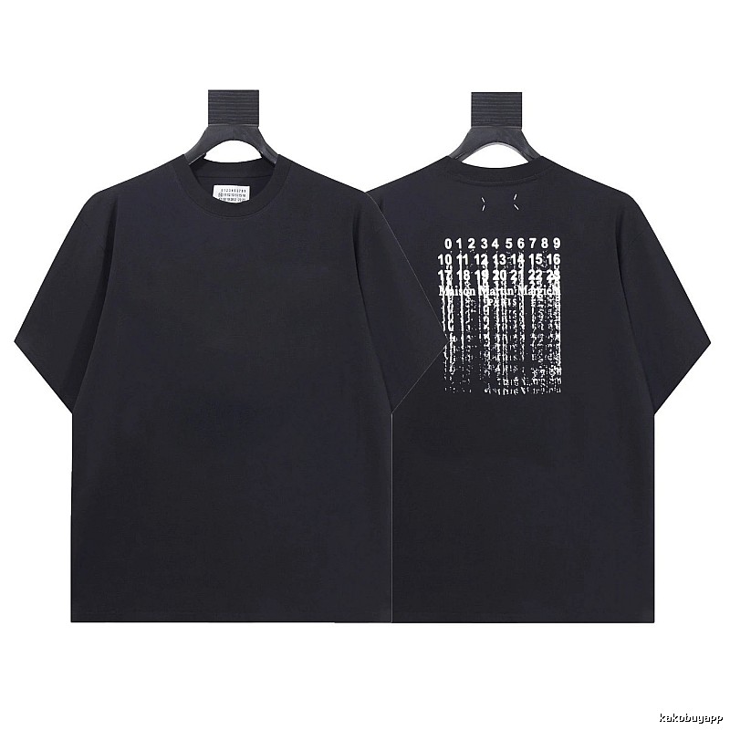 Maison Margiela Number Series Street Style Black T-shirt