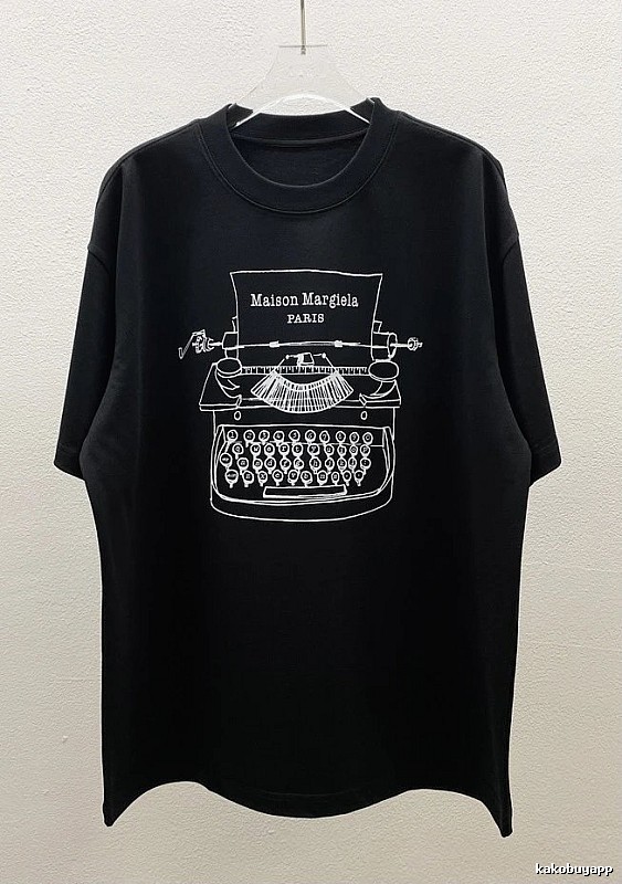 Maison Margiela Typewriter Vintage Style Black T-Shirt