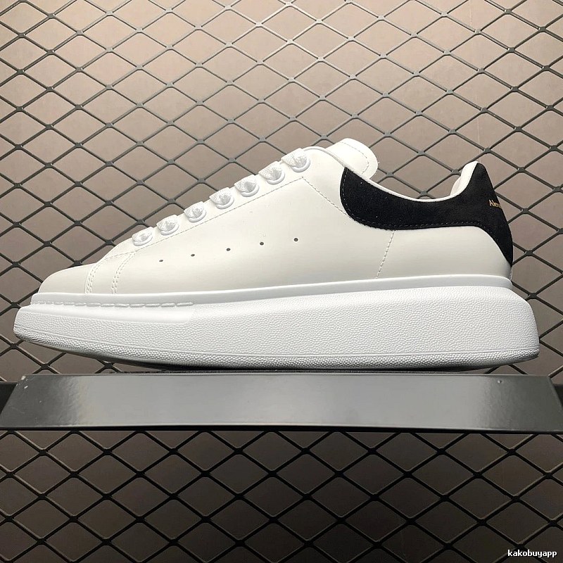 McQueen White and Black Oversized Sneakers with Wide Cupsole