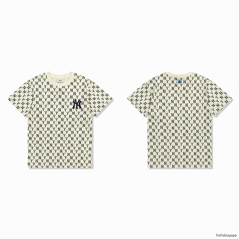 MLB full-print trendy style white T-shirt