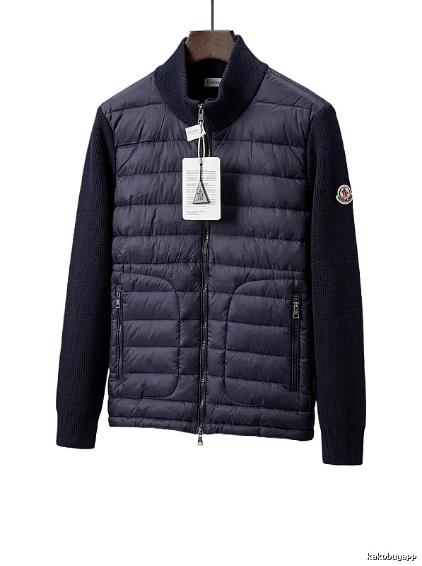 Moncler knitted spliced down jacket