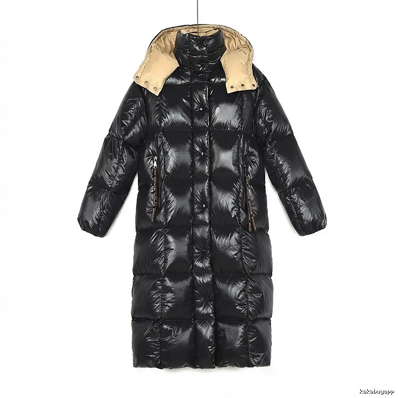 Moncler long black down jacket