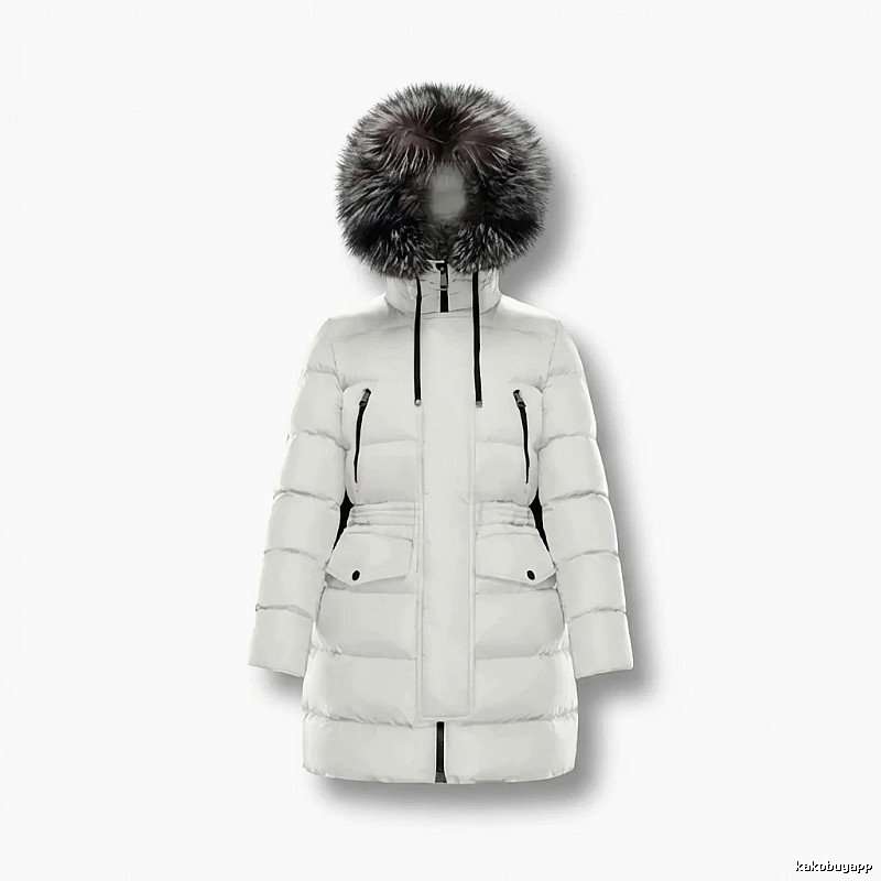 Moncler long fashion white down jacket