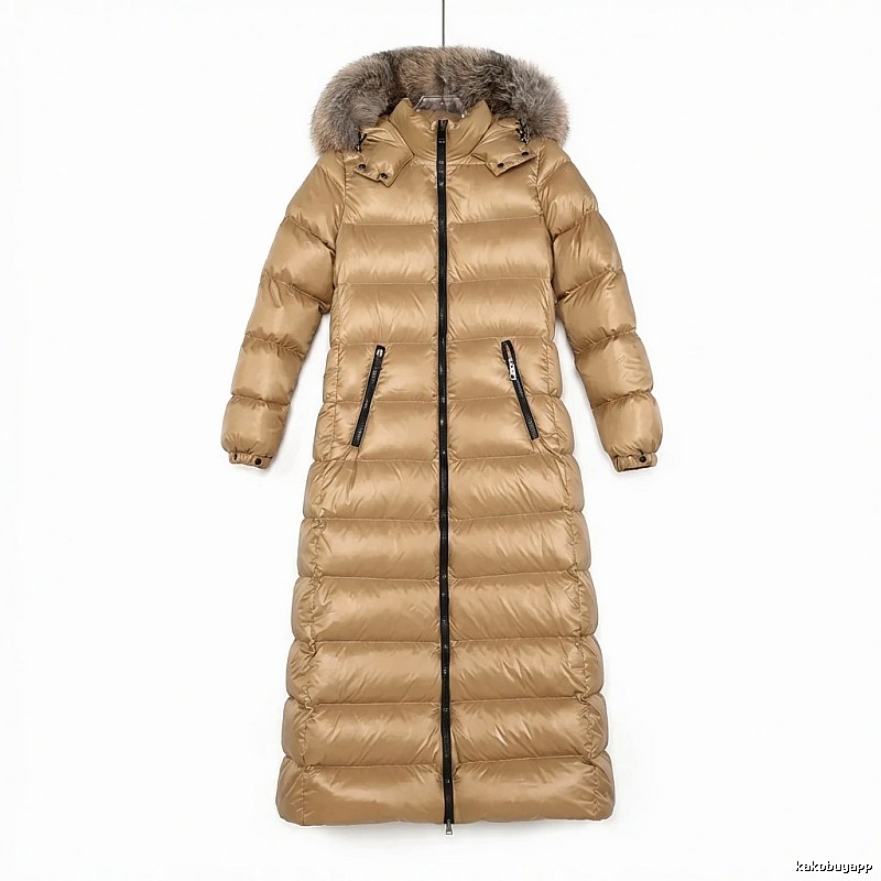 Moncler long stylish camel down jacket
