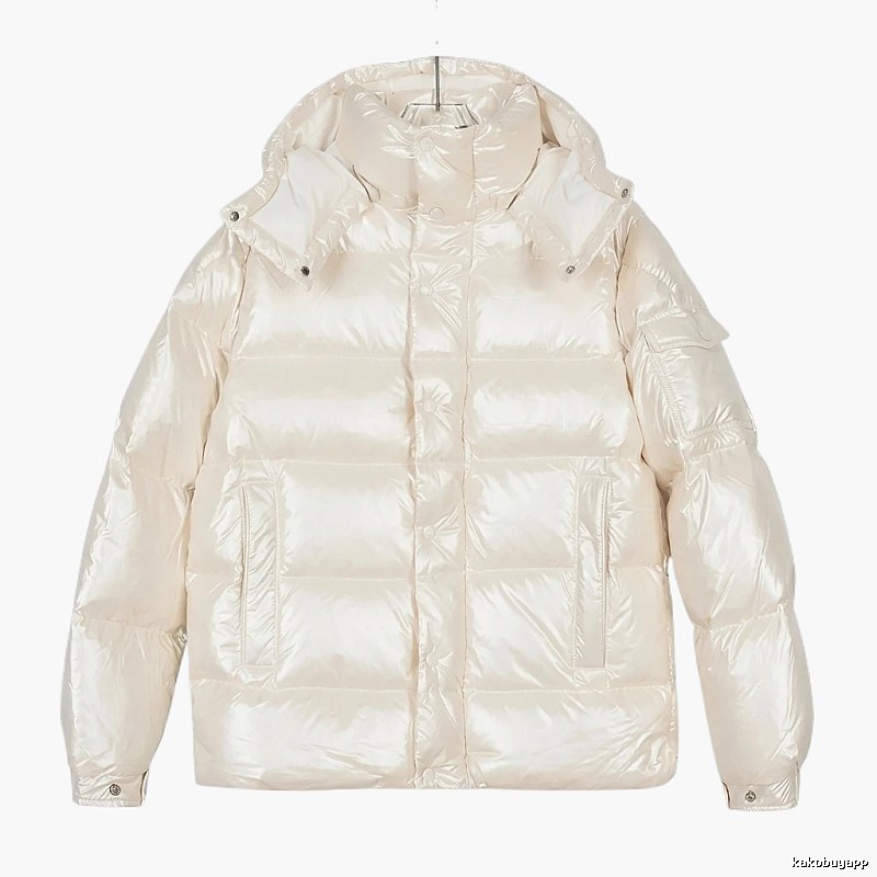 Moncler pearlescent white down jacket