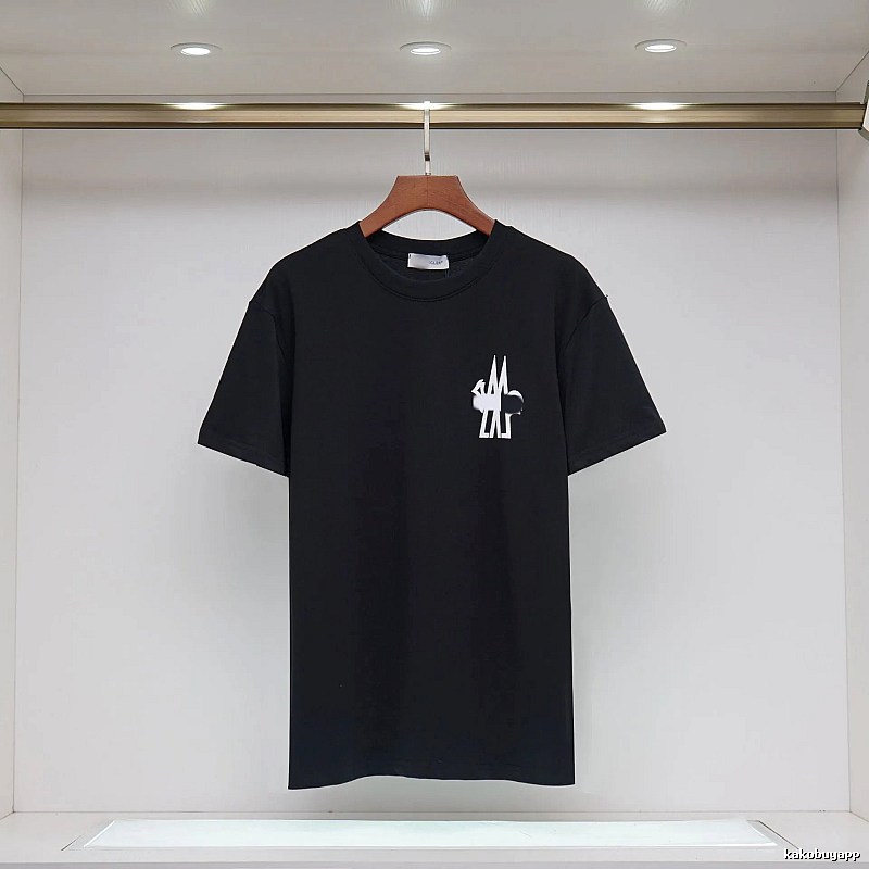 Moncler Print Collection Casual Style Black T-Shirt