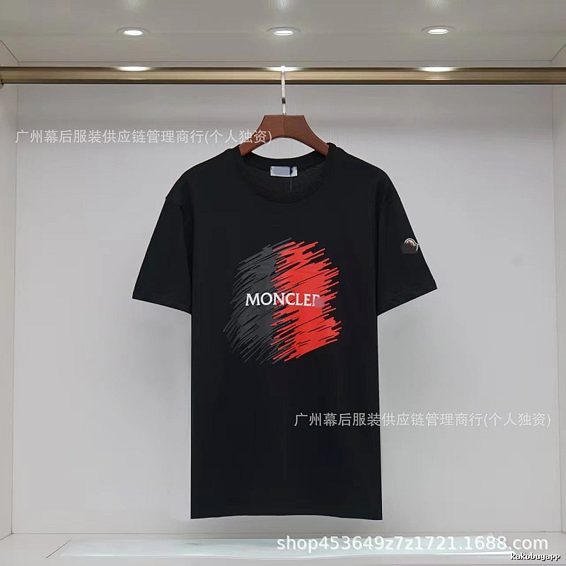 Moncler Printed Trendy Style Black Short-sleeve T-shirt