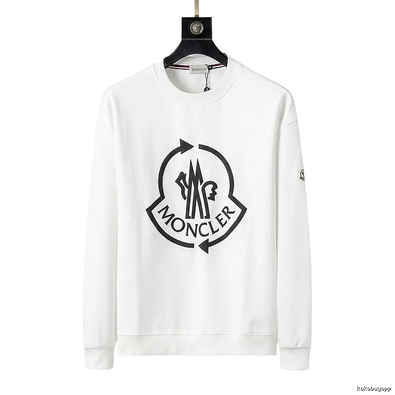 Moncler Round - neck Trendy and Cool White Sweatshirt