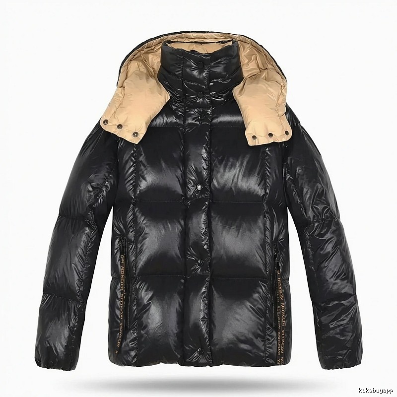 Moncler shiny and stylish black down jacket