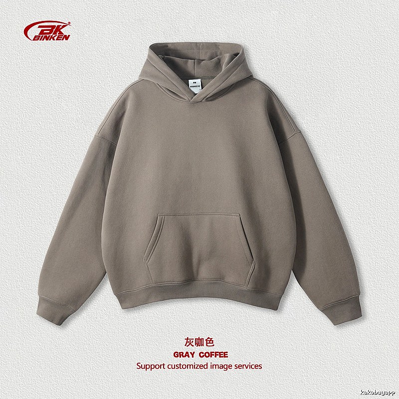 Monogram Pullover hoodie Navy Blank Kangaroo for Layered Styling