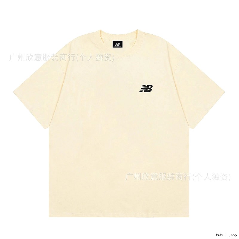 New Balance Casual Minimalist Beige Short-sleeve T-shirt