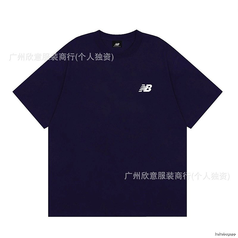 New Balance Casual Series Minimalist Style Navy Blue Short-sleeve T-shirt