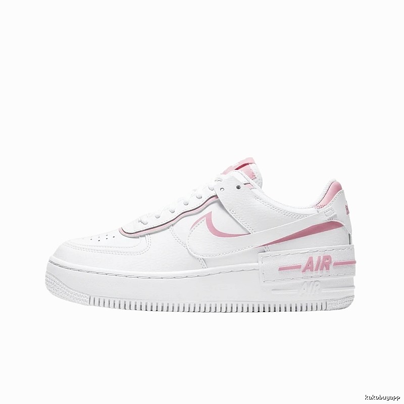 Nike Air Force 1 white and pink sports shoes