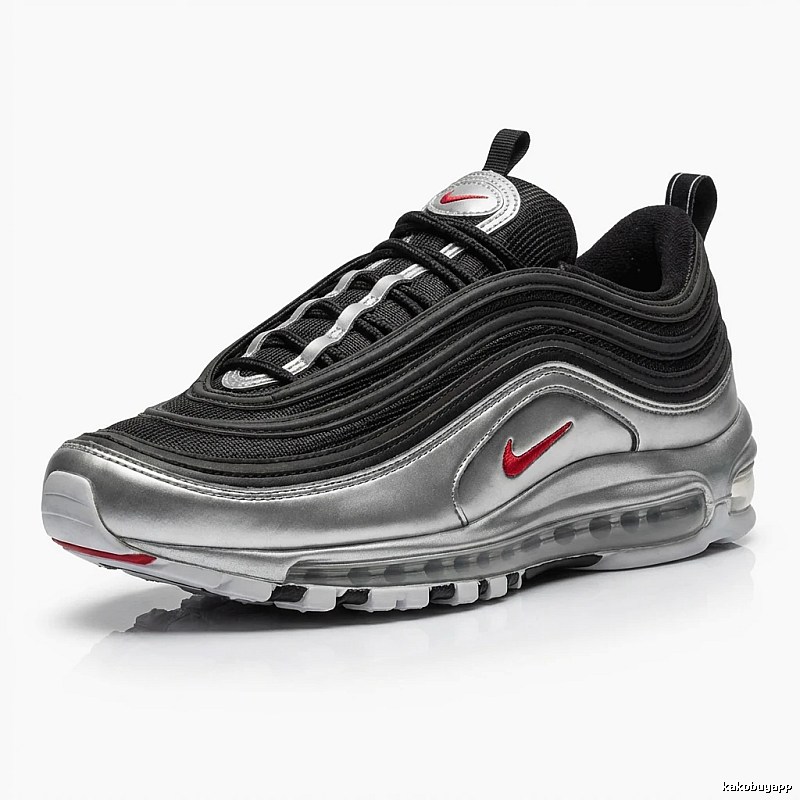 Nike Air Max 97 Silver and Black Retro Sports Shoes