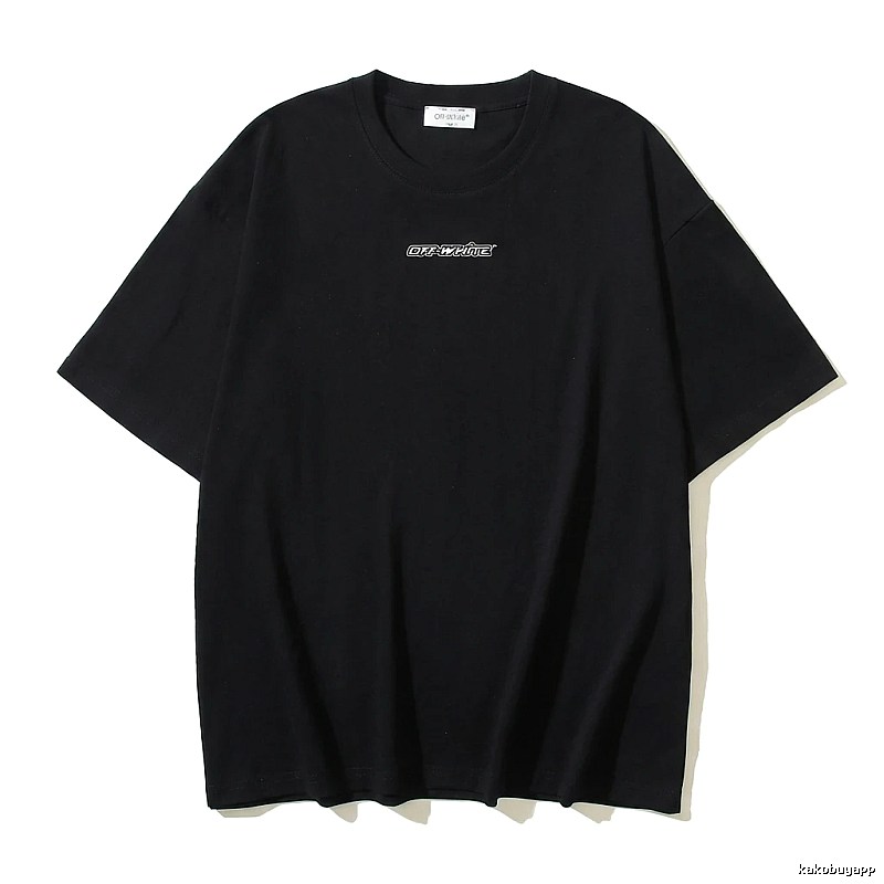 Off-White minimalist style black T-shirt