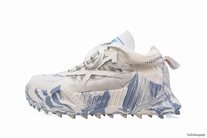 Off-White Retro Style Gray and White Sports Shoes
