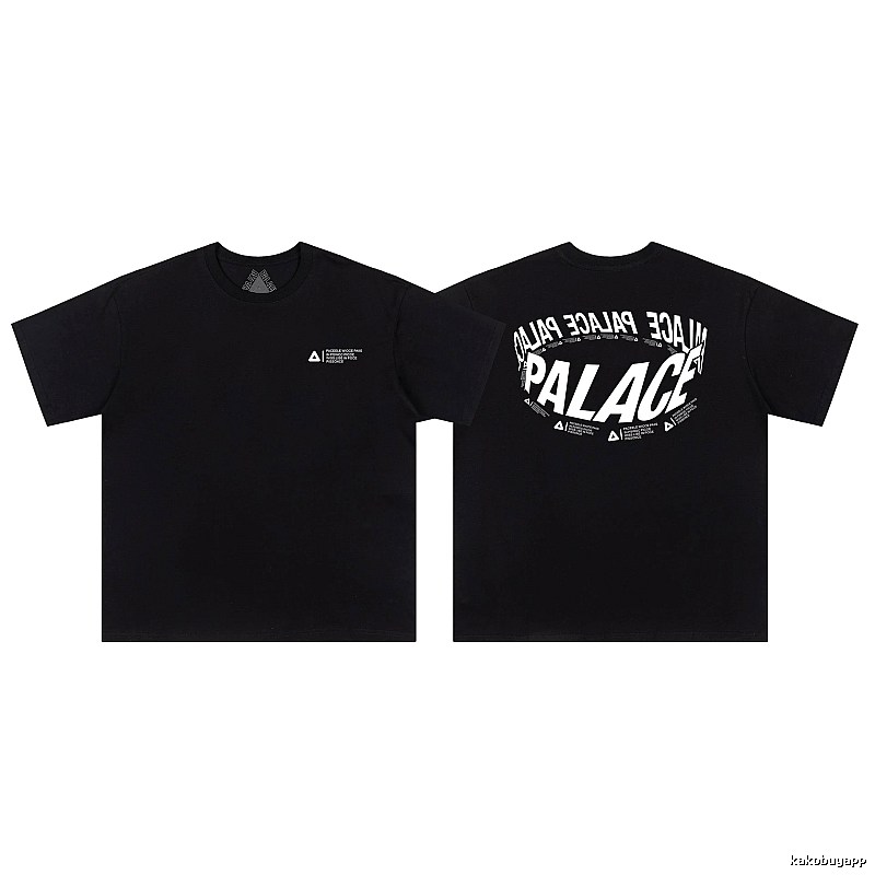 Palace Letter Print Street Style Black T-Shirt