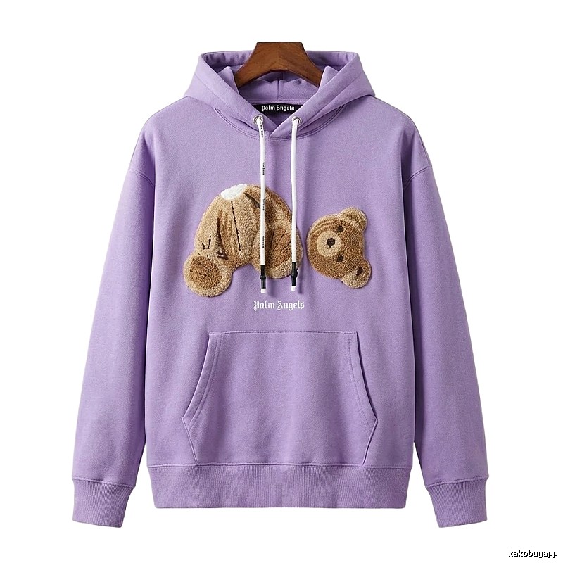 Palm Angels Bear Trend Brand Light Purple Sweatshirt
