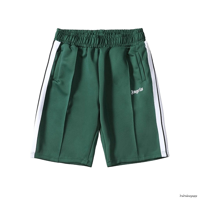 Palm Angels Streetwear Track shorts Black Side Stripe with Logo Accent