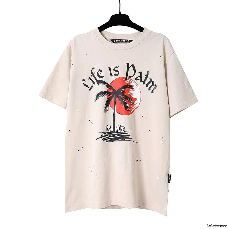 Palm Angels Summer Logo T-shirt White Palm Tree with Clean Finish