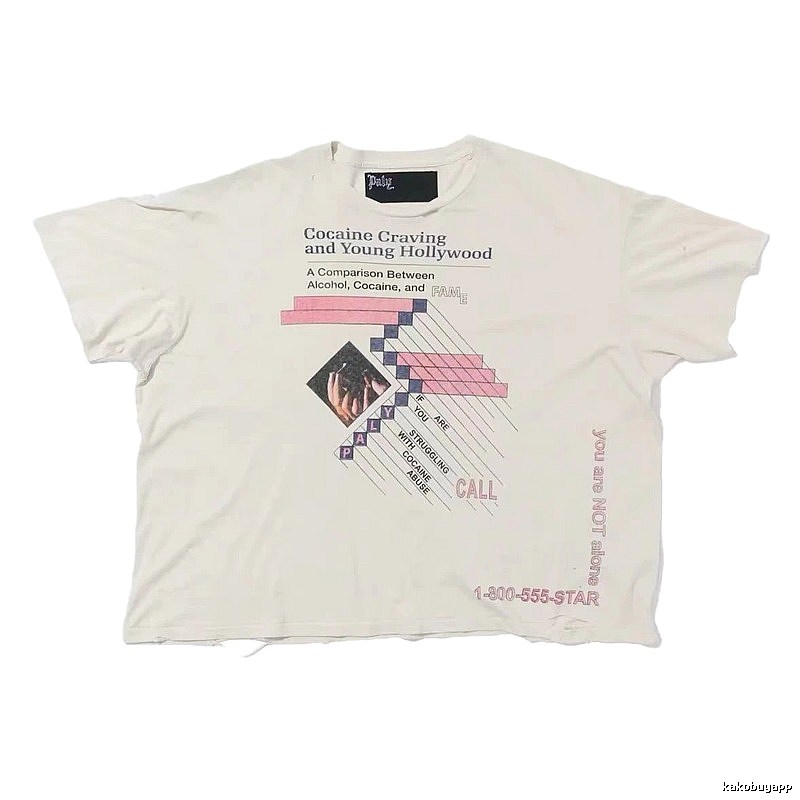 Paly Hollywood Printed Vintage Off-white Short Sleeve T-shirt