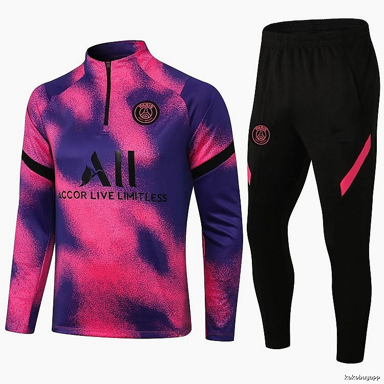Paris Saint-Germain 2021-22 Pink Multicolor Pink Training Tracksuit Set Training Look